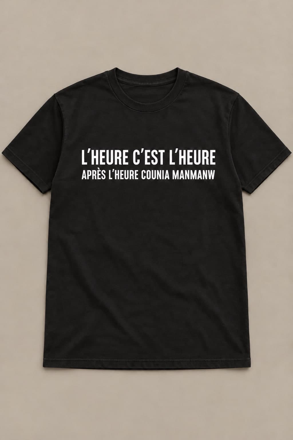 T-shirt imprimé classique, coloris noir volcan, à plat