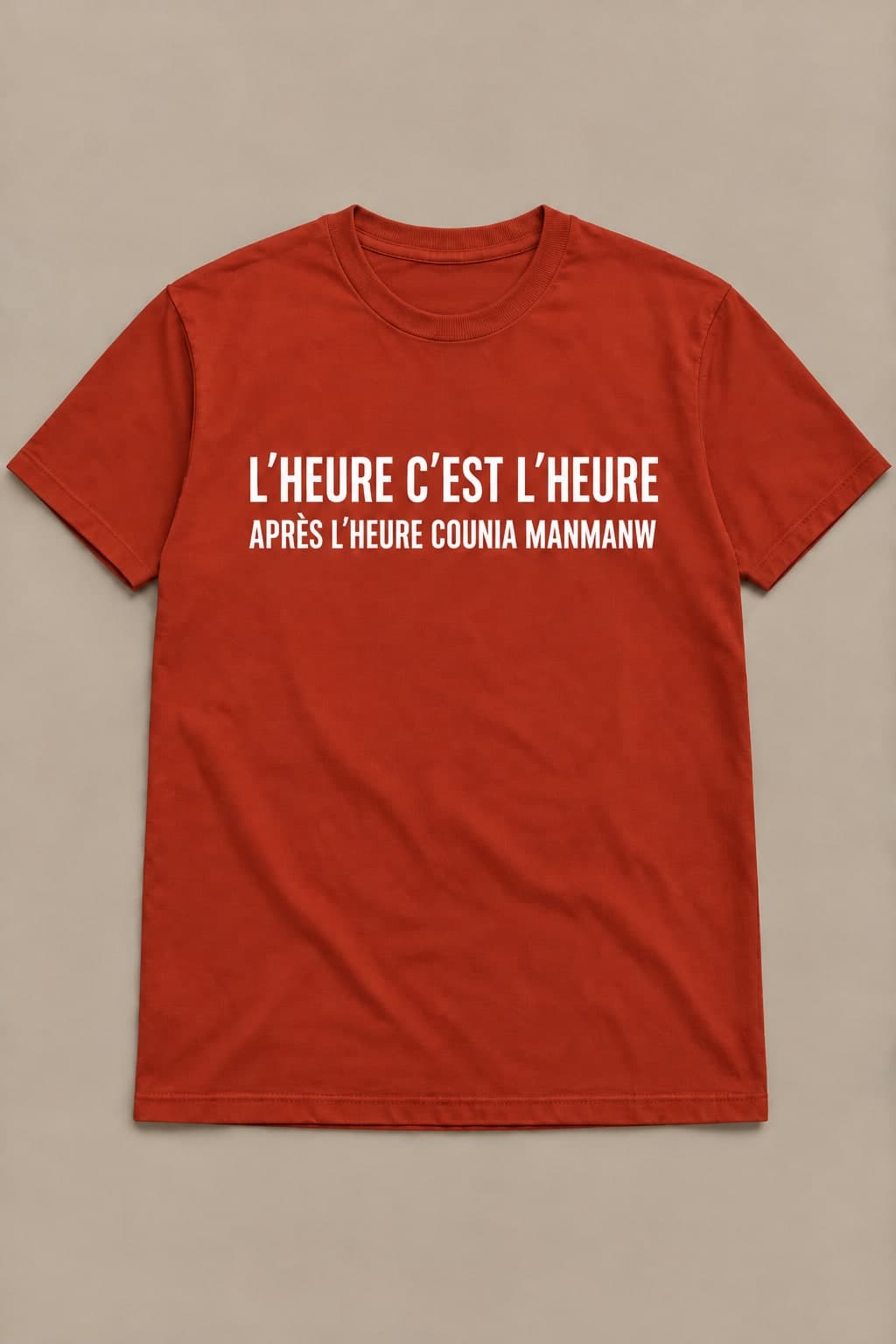 T-shirt imprimé classique, coloris rouge flamboyant, à plat