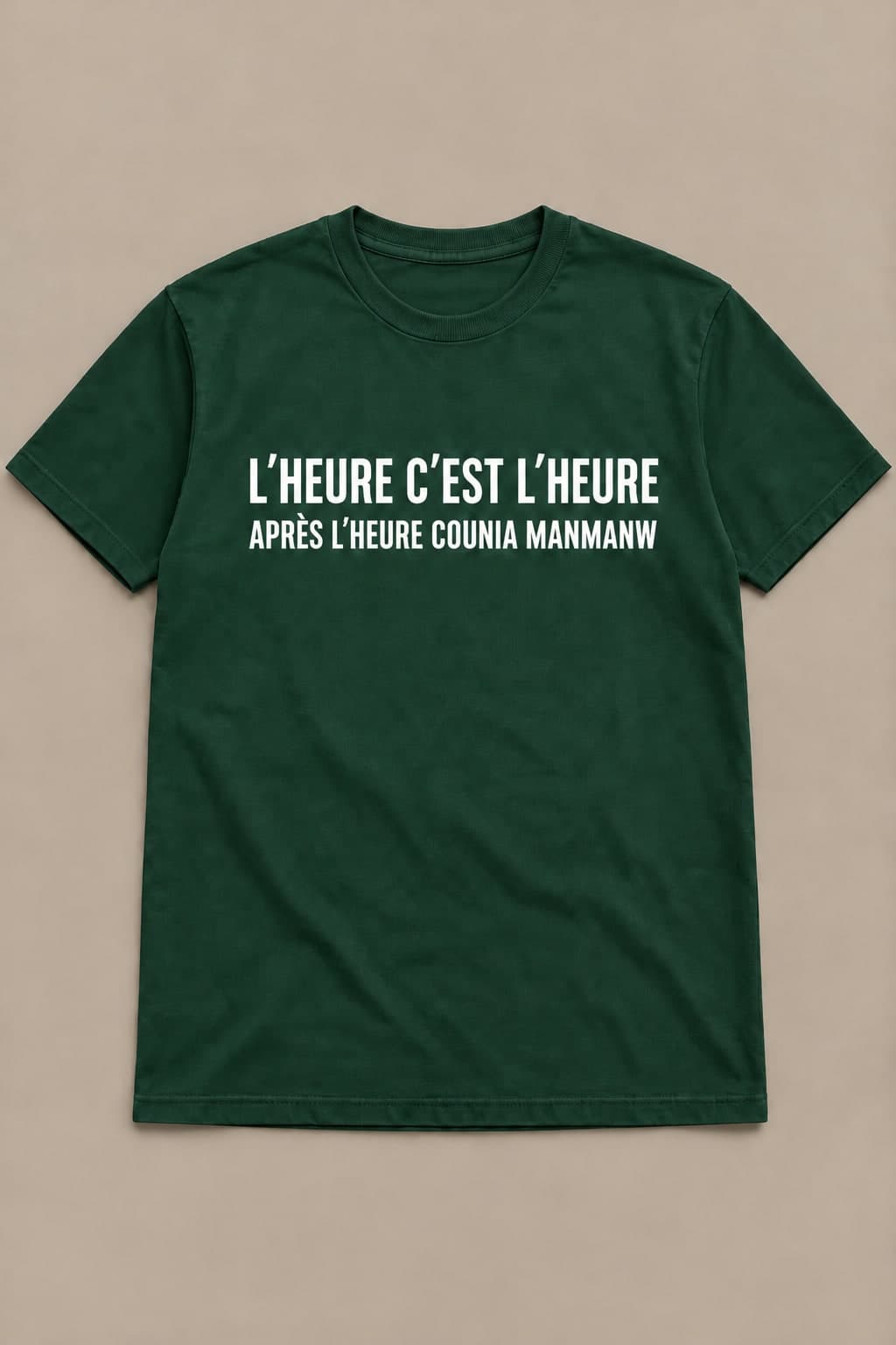 T-shirt imprimé classique, coloris vert bananier, à plat